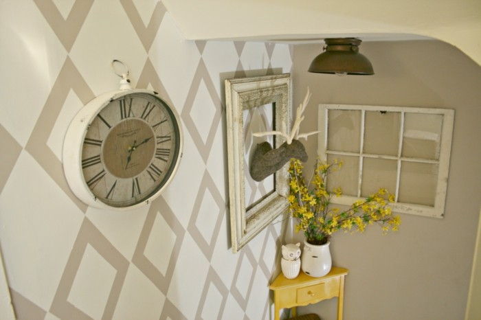 color-on-rhomben koridor-wallpaper-béžová