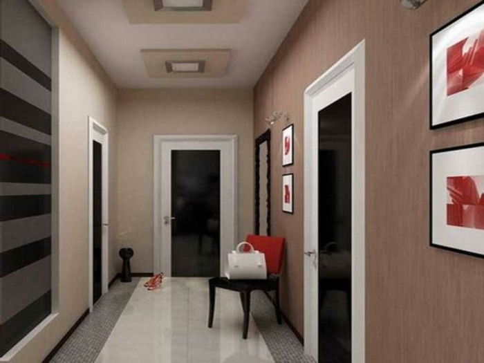 Wallpaper corridoio bianco e nero-diverso-on-the-due-parti-di-corridoio