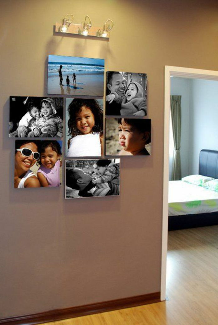en cool idé för familjevägg på korridoren