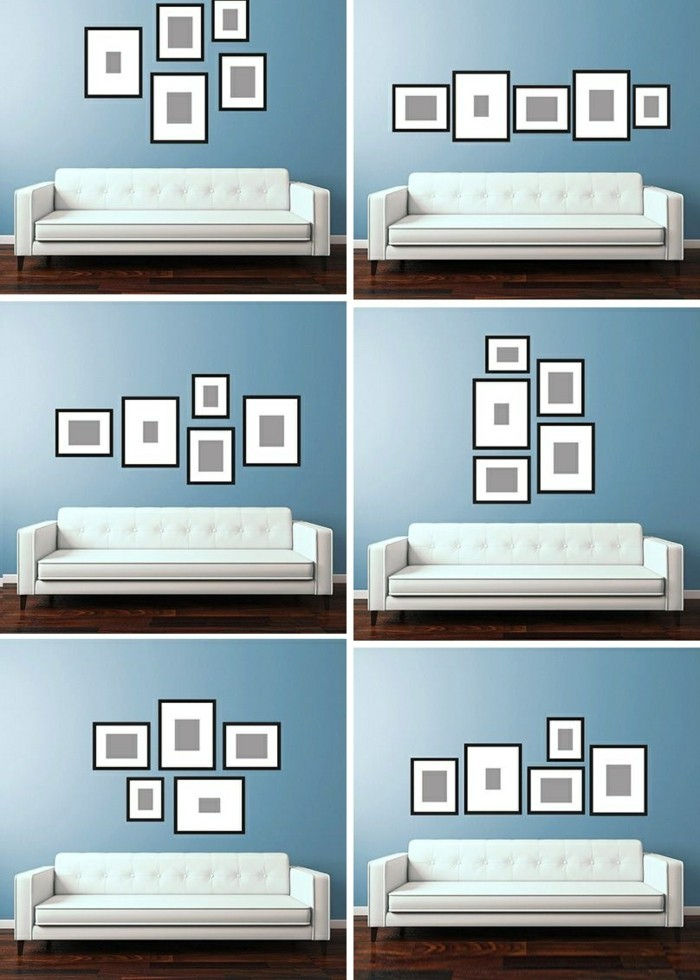 fotoğraf kolaj kendin-yap-bilge kanepe mavi-duvara kat-den-odun