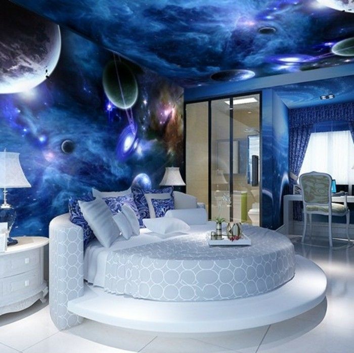 photowallpaper-in-mėlyna spalva moderni miegamojo