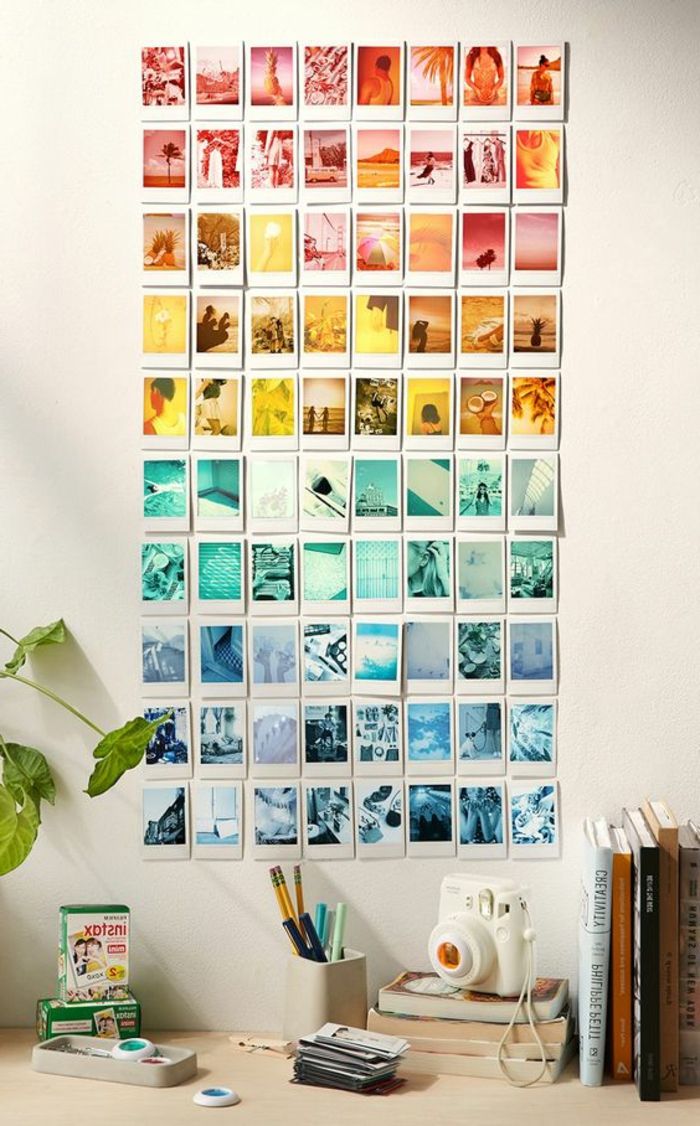 Foto collage regnbåge av bilder i olika färger och nyanser