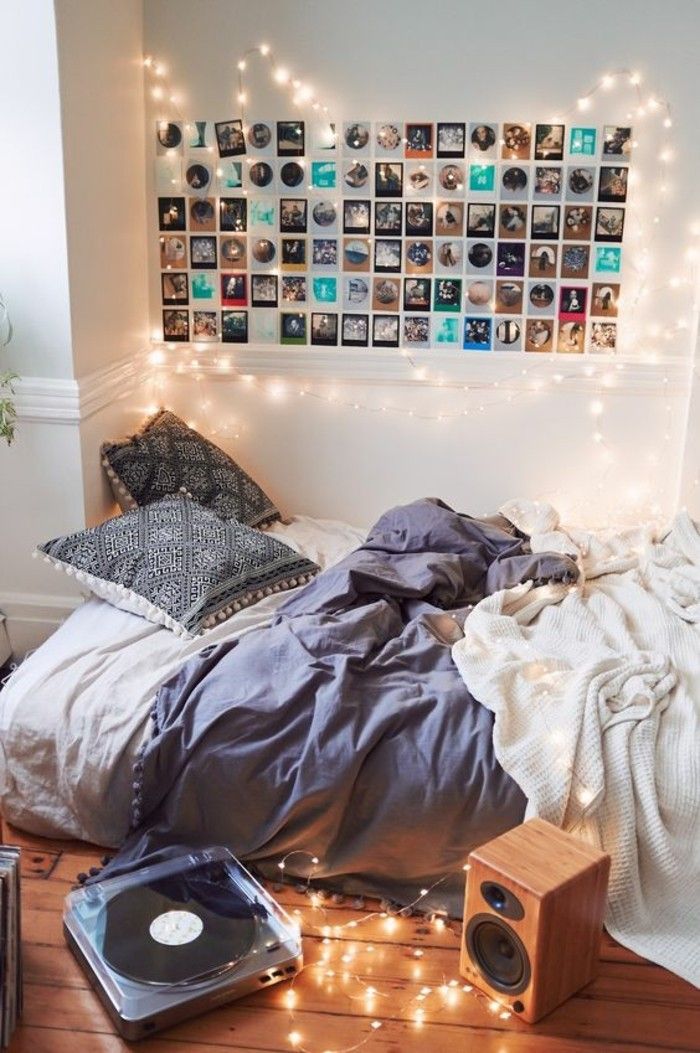 Fotowand-fikirler-aydınlatma-yatak yastık-zeminden gelen-odun