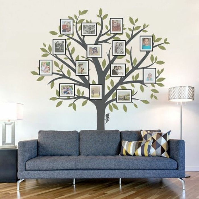 Fotowand-idee-Family Tree-di-foto-grigio-divano-lampada