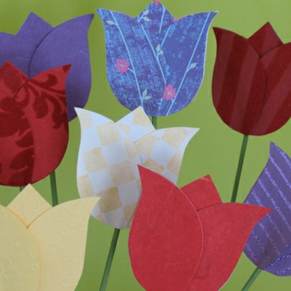 jarné kvetinové remeslá - rôzne farby