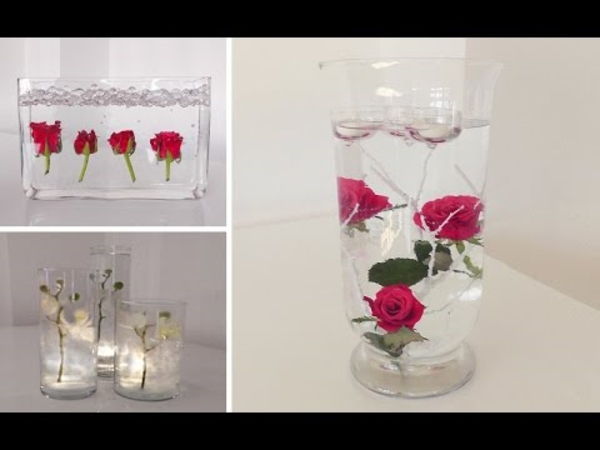 Vår dekoration tinkering med barnens rosor i vasen och före ljuset