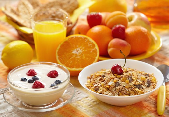 mic dejun, idei-portocaliu suc de cereale