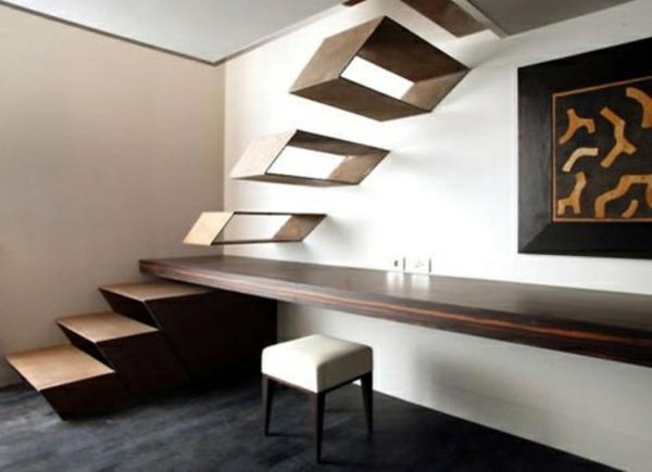 design extravagante para escadas flutuantes