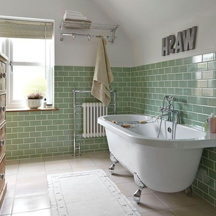 Taze banyo iç banyo-yeşil duvar karoları