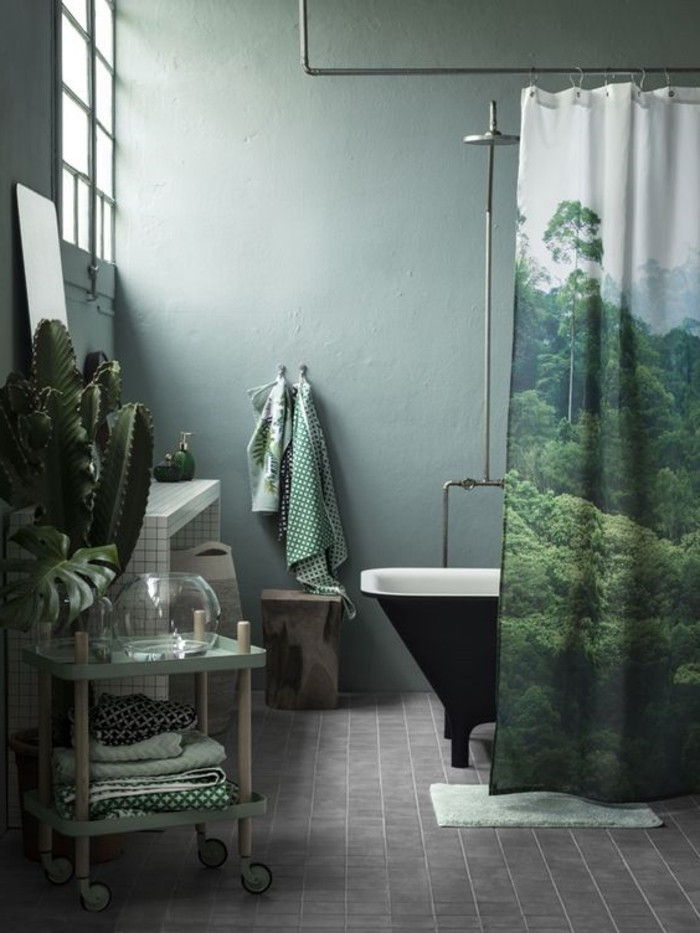Taze-banyo-in-iç yeşil-gri yer karoları