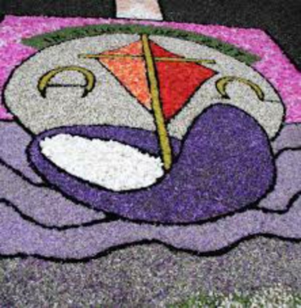 Corpus Christi nuanțe de covor de flori violet