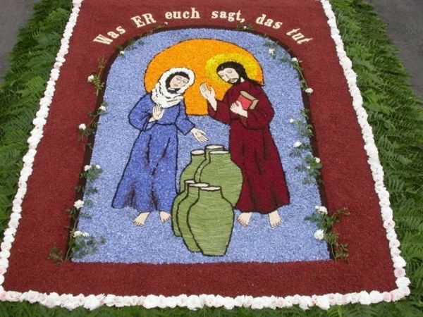 Corpus Christi gėlių kilimas religinis