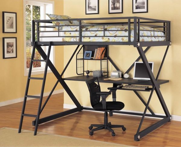 funktionella - förskolor möbler loftsäng-med-en-desk