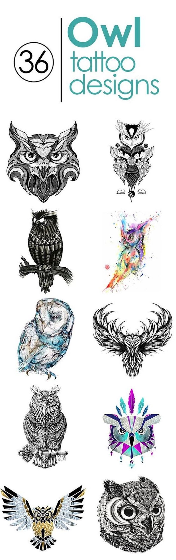 hier zijn kleine zwarte tatoeages met uilen en uhus - verschillende ideeën die je echt leuk vindt