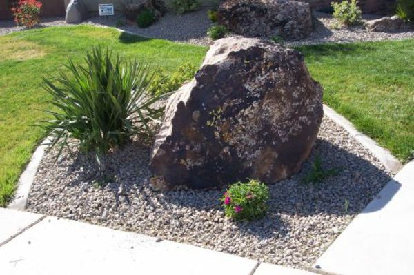 vrtna zasnova z dekorativnim kamnom
