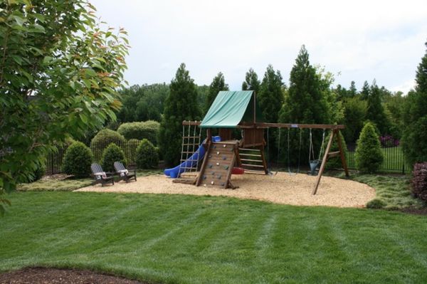 vrt, otroško igrišče, gugalnica-to-slide-in-plezalna stena, igrišče