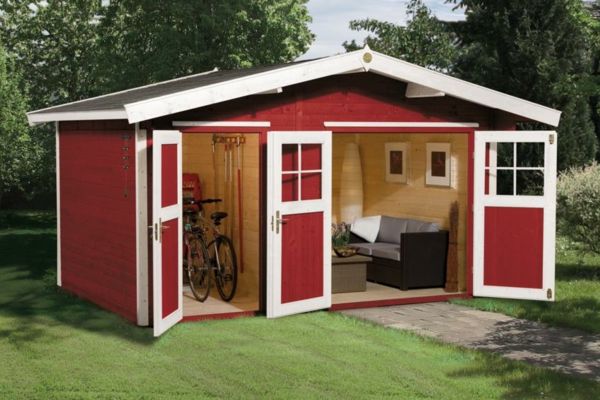 záhradný dom-s-izba-a-ďalšie-izba-pre-zariadenia a bicykle - moderný dizajn