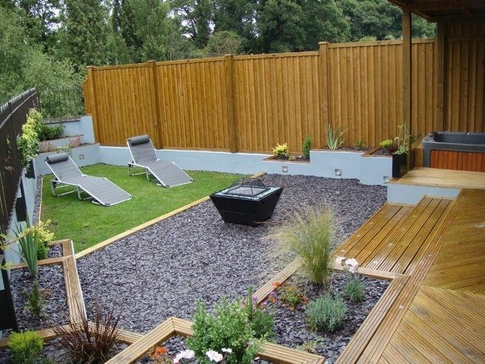 jardim ideias-para-pequenas jardins-grande-fence-atrativa-exterior