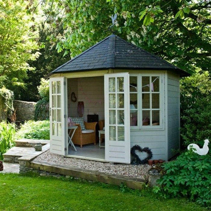 jardim ideias-para-pequeno-jardins-bonita-cottage com-a-black-teto