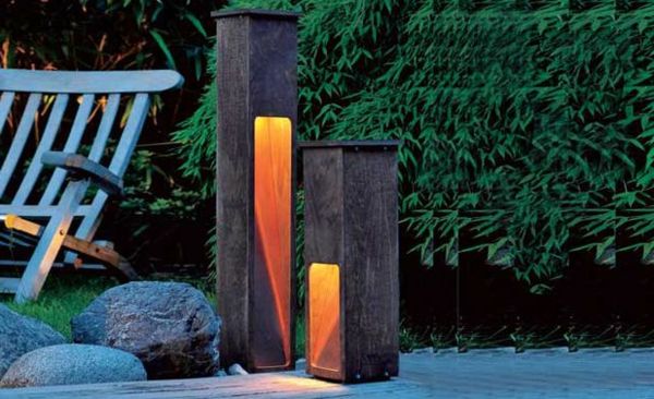 modern, Garden Light-de-lemn-si-cupru