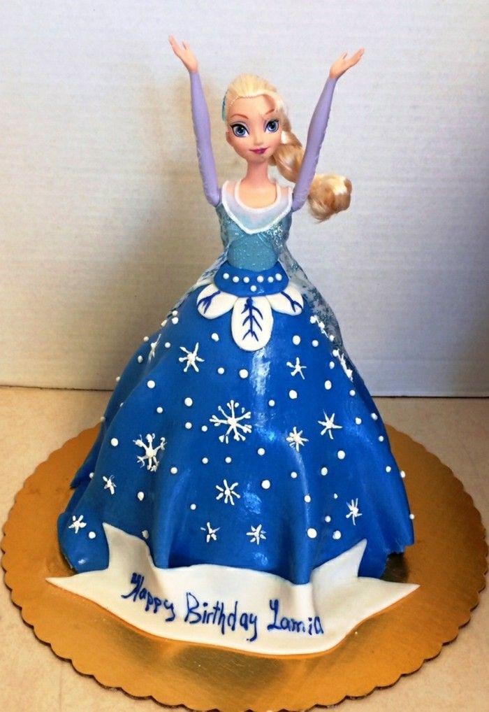 tort urodzinowy po rodzaju piękne lalki z niebieskiego Sukienka-