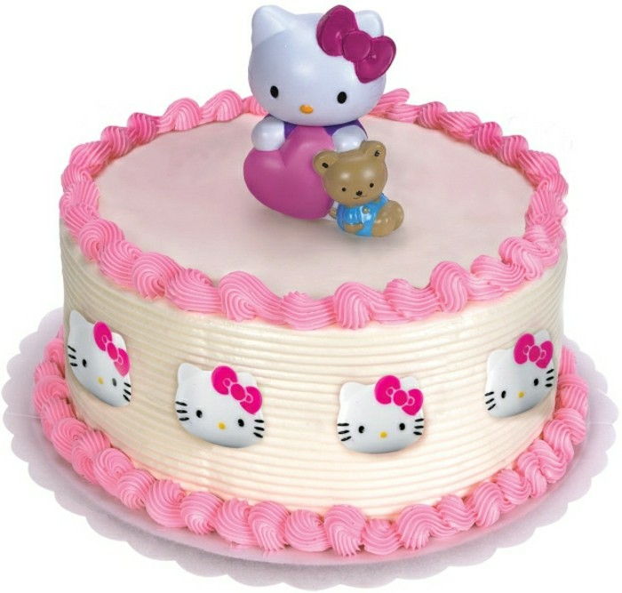 gimtadienio tortas-už-vaikams-Kitty-katė-dizainas-balta-dizainas