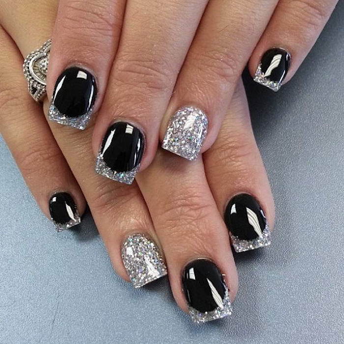 unhas bonitas se fazem preto e prata design clássico unhas para qualquer ocasião unhas elegantes