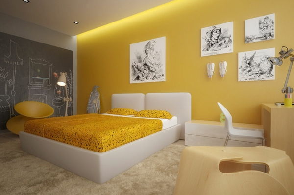 gul-nyanser moderna gul sovrum