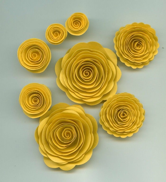 rumeno-papirnate rože-foto-of--top delo-obrtnih ideje