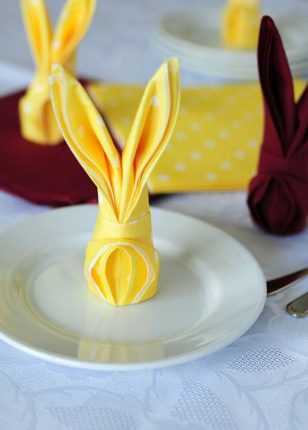 geltonai-servetėlė-of-kiškis formos Linksmų-Easter-Easter-Tinker-Tinker-Velykų