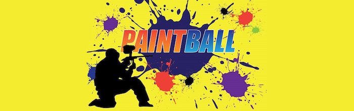 paintball logo gul bild bakgrundsfärg boll markering stor färgrik idé