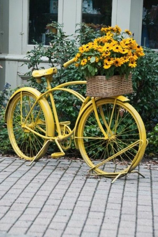 Rumena kolesarska Original vrt Dekoracija