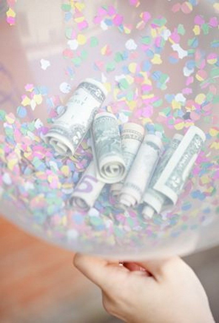 pieniężnej dar-wesele pieniędzy balon pełen dolarów Schene
