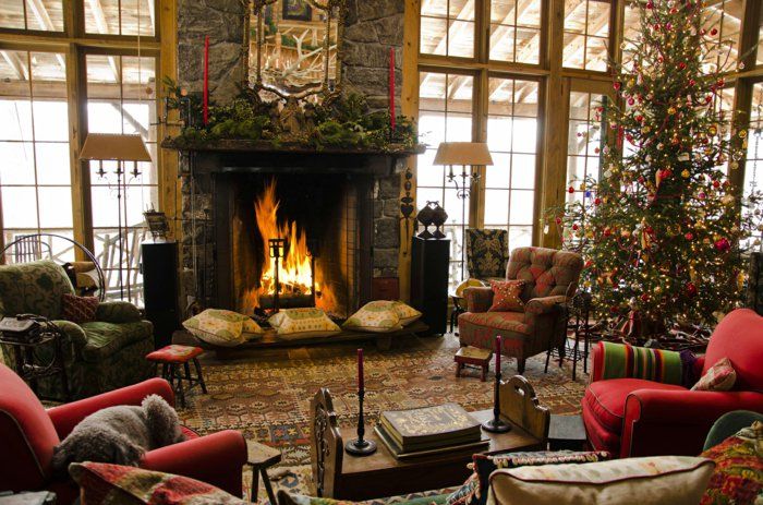 útulný obývacia izba, interiér krásne vianočné dekorácie