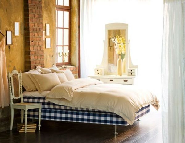 duvara rahat yatak odası nordic mobilya tuğla aksanı