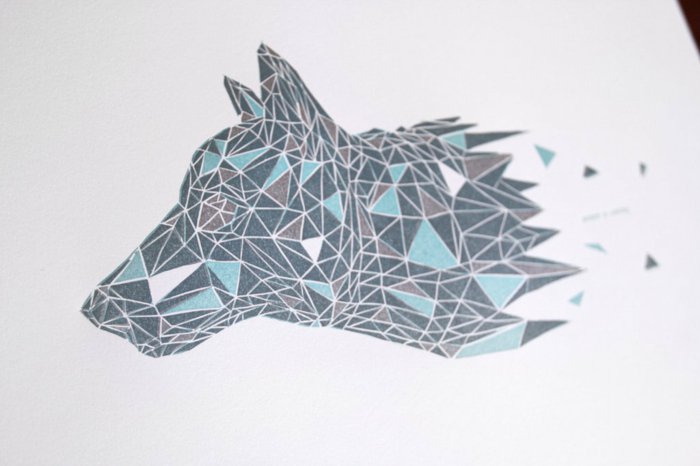 tatuaj geometric template-uri de reprezentare Wolf