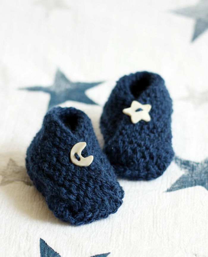 Temno modri otroški čevlji z zvezdicami in gumbi za lune, sladko darilo za dekleta in mladince