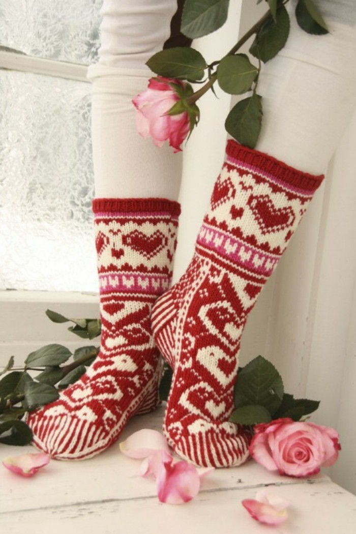 hediyeler tığ çorap-bir Noel renkli