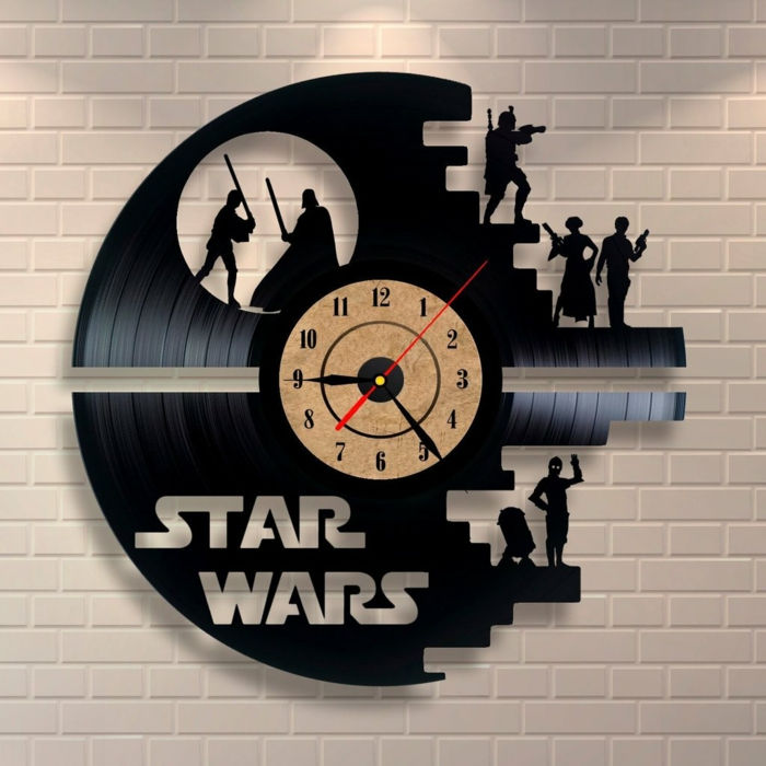 Julklapp till Star Wars fans, väggklocka gjord av tallrik, originala presentidéer att inspirera