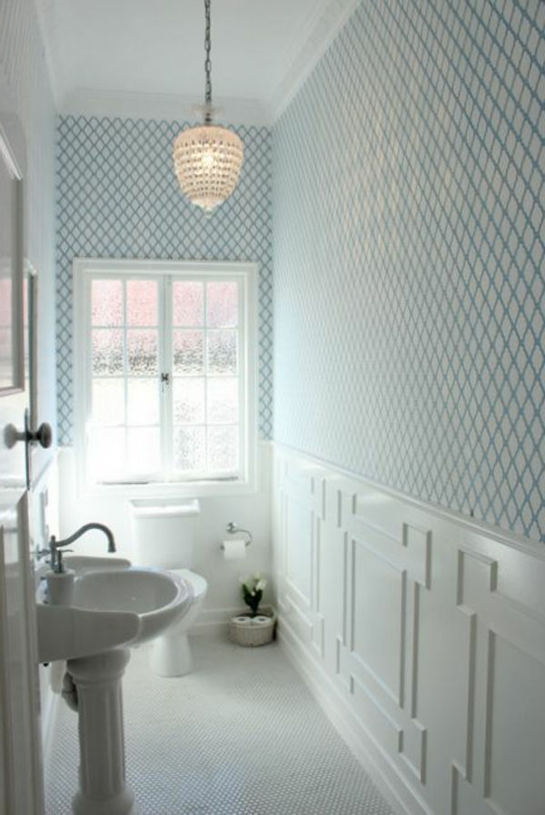 smakfull wallpaper-med-rhomben-in-blå-vit