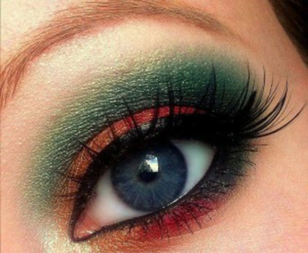 painted-occhi-verdi-e-rosso-colore sfumature