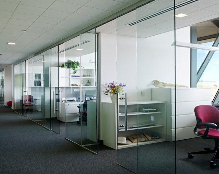 glasschiebetuer-in-buero-office podzielić pokój-kwiaty-różowo-krzesełkowego
