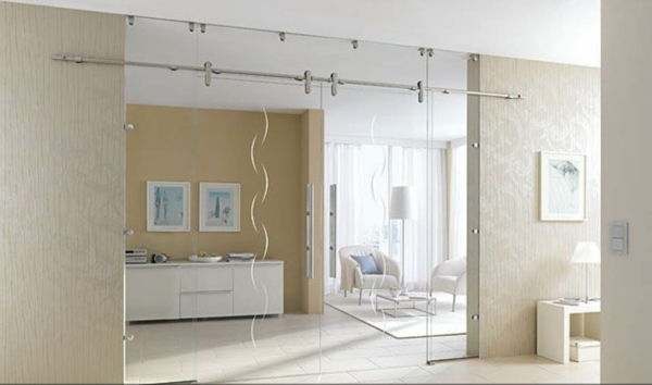 Usi din sticla-cu-interior-design-idei de design modern-pentru-home-inenntür-sticlă glisante