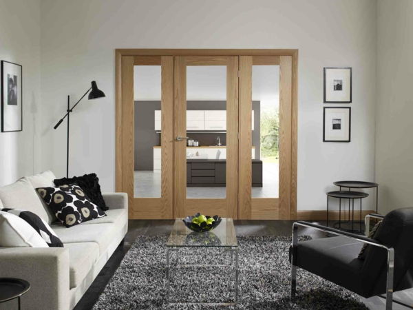 portas-com-carcaça de madeira de vidro interiores portas-design-ideas