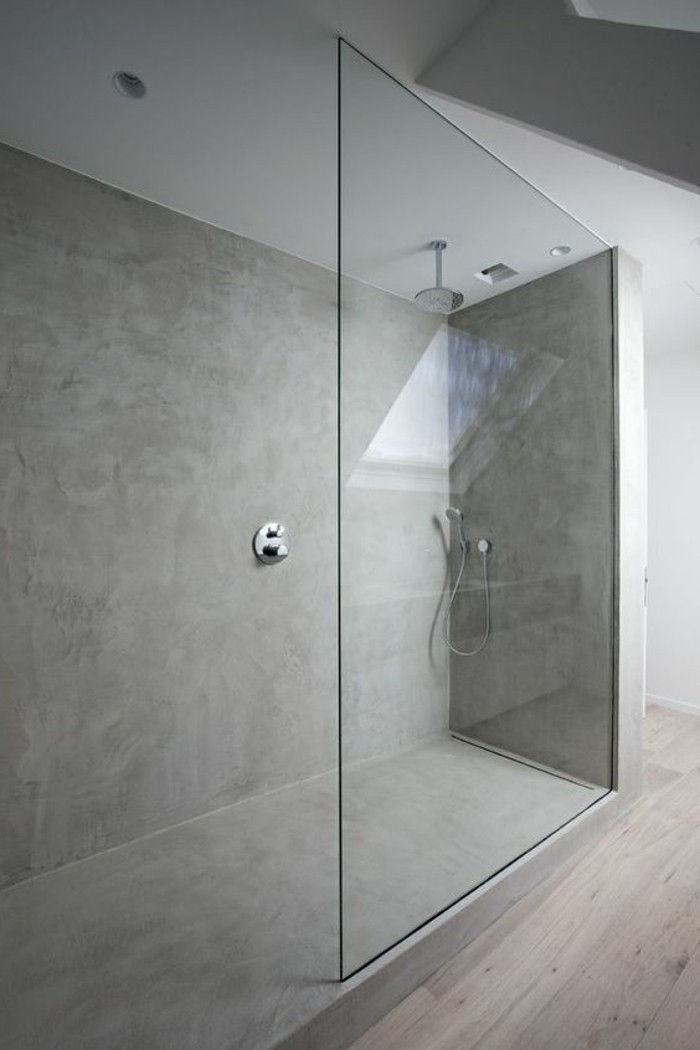 parede de vidro chuveiro-modelo-moderna-cinzento-banho