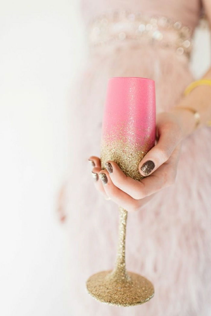 golden-rosa gloss champagne glass