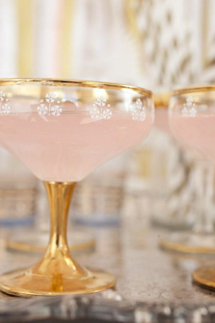 Golden-vintage akiniai rožinė šampanas