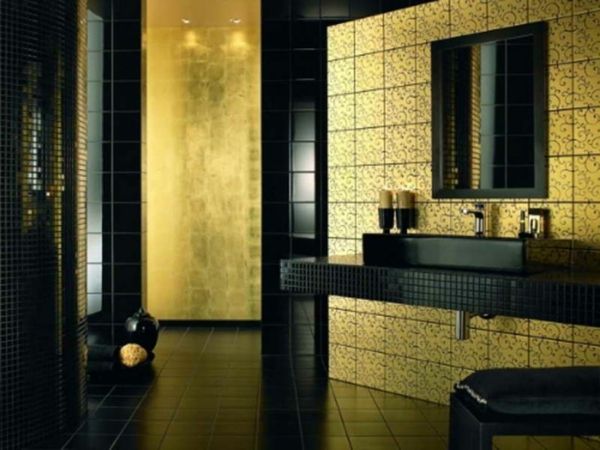 aukso spalvos sienos vonios kambarys-aukso-juoda