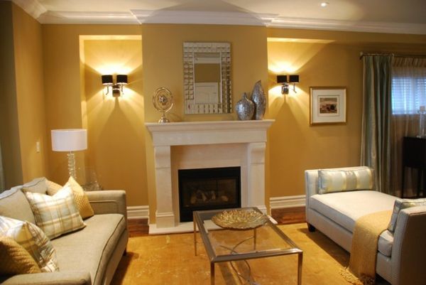zlato barvo stene sodobna dnevna soba