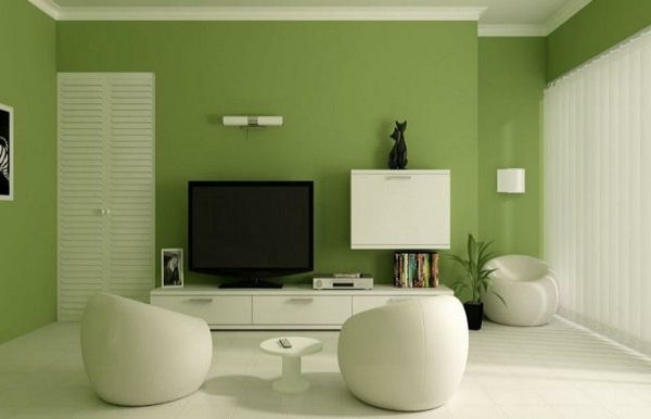 stor-grønn farge veggfargen moderne interiørdesign